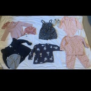 Baby Girls Mixed Clothing Bundle 9-12 mo  (11 items)